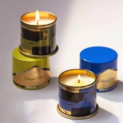 China Gift & Craft Factory supply Illume 3oz candle tin jar with deep tin cover custom print heat proof tin candle canister 12 oz for sale