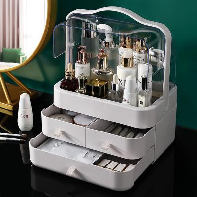China Sustainable Fashion Makeup Brushes Storage Organizer Boxes Lid Makeup Organizer Storage Box for sale