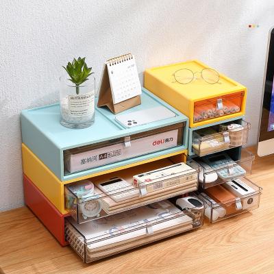 China Amazon Viable Hot Selling Eco-Friendly Folding Colorful Storage Box With Single Drawer For Stationary for sale