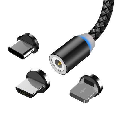 China Cheapest MP3/MP4 Player USB Magnetic Cable 3 in 1 USB Charging Cable 360 Degree Logo Free Service for sale