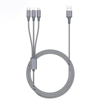 China Speed Customization Usb Fast Charging Braided Type-c 3 In 1 Cable For Phones for sale