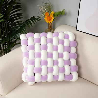 China Europe Ins 40*40*12cm Disc Anti-static Handmade Soft Custom Flower Around The Floor Cushion Bed Decor Home Knot Pillow for sale