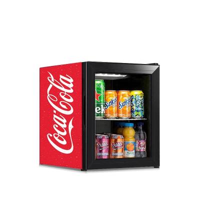 China Single-Temperature 35L glass door bottle cooler black beverage refrigerator fridge car display showcase countertop small beverage cooler for sale