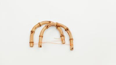 China Round And Half Round Bamboo Bag Handle With Bamboo Root For Lady's Handbag for sale