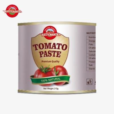 China 210 g tomatenpasta in blik voldoet aan de internationale ISO HACCP BRC en FDA normen Te koop