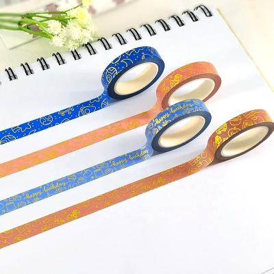 China Hot Selling Custom Printing High Quality Personalizada Waterproof Make Gold Foil Washi Tape For Set for sale
