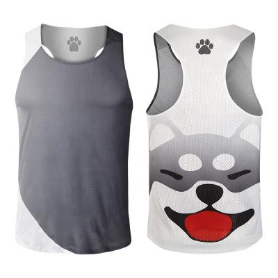 China New Custom QUICK DRY Sublimation Polyester Women's Breathable Gym Tank Tops Seamless Men's Sports Marathon Running Vest Training Vest for sale