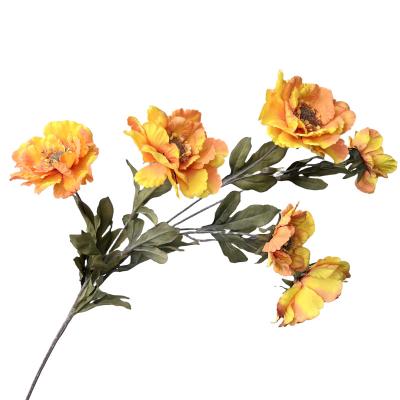 China Beautiful Colorful Artificial Peony flowers Hibiscus Factory wholesale silk flower home decoration wedding Courtyard Outdoor autumn scenery for sale