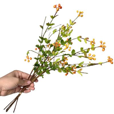 China Beautiful Colorful Artificial a bunch Sour plum fruit Factory wholesale Silk flowers Christmas decorations Home wedding Outdoor Garden decoration for sale