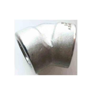 China Forged Industrial Pipe Fitting 316L Stainless Steel DN50 45Degree 3000# Elbow for sale