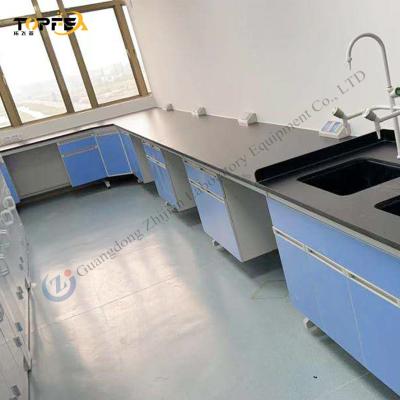 China Hoge duurzaamheid Wandgebouwde laboratoriumbank met keramische tafeltop Te koop