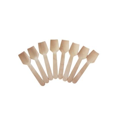 China Disposable Eco Friendly Stocked Biodegradable mini wooden scoop spoon small wooden for sale