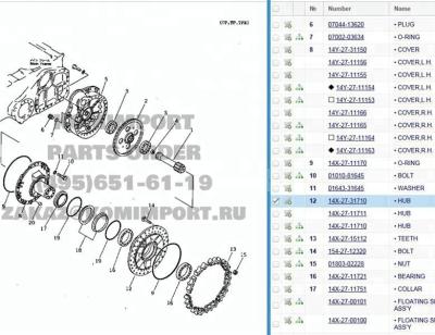 China D65EX-12 Final Drive Hub 14X-27-11710 Bulldozer Parts D65EX-12 D65PX-12 for sale