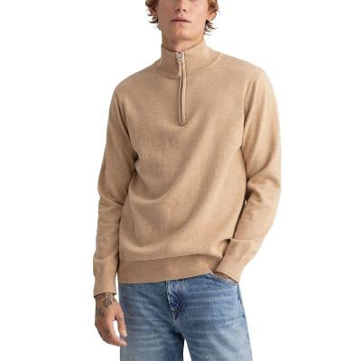China Anti-Wrinkle Turtle Neck Slim Fit Sweater For Men Knitwear Jumper Manufacturer Custom 100% Cotton Knit Zipper Mens Sweater Pullover for sale