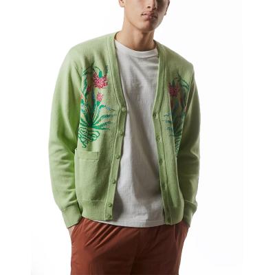 China Anti-Wrinkle Manufacturer Custom 100% Cotton Mens Sweaters Knitwear Sleeve Pocket Button Down Long Jacquard Knit Cardigan Sweater Men for sale