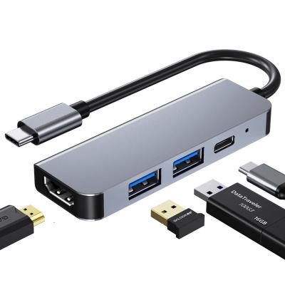 China USB3.0 5Gbps High Speed Multiport USB C to HD-MI 4K PD Type C 4 in 1 Hub Cable Adapter for Macbook Pro Air iPad Converter USB 3.0 Hub for sale