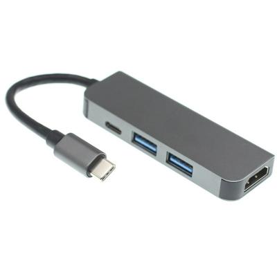 China USB3.0 5Gbps High Speed Multiport USB C to HD-MI 4K PD Type C 4 in 1 Hub Cable Adapter for Macbook Pro Air iPad Converter USB 3.0 Hub for sale