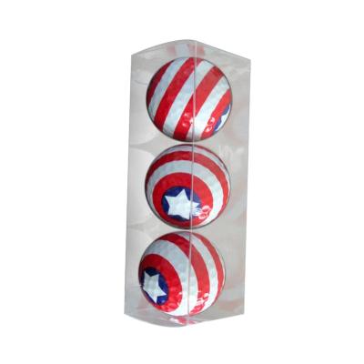 China Promotional Golf Gift Golf Balls Gift Set with PVC Box and 3pcs 2 Layer Ball for sale