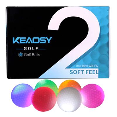 China New Arrival 6pcs LED Synthetic Material Flash Golf Balls In One Set With Gift Packing Case For Night Training for sale