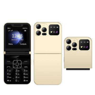 China 2G GSM A50 Pro Flip Mobile Phone Dual SIM Call Recording Speed Dial Torch Magic Voice 2.4