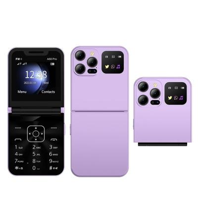 China 2G Feature Phone A50 PRO with MTK CPU 2.4 inch Screen 1350mAh Flip Design and Speed Dial for sale