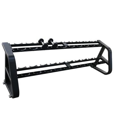 China Commercial Double Layer Dumbbell Rack Steel Rubber Plate Fitness Equipment for sale