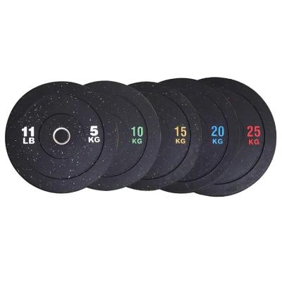 China Color Dot Rubber Barbell Plate Home Gym Equipment Bumper Weight Plate for sale