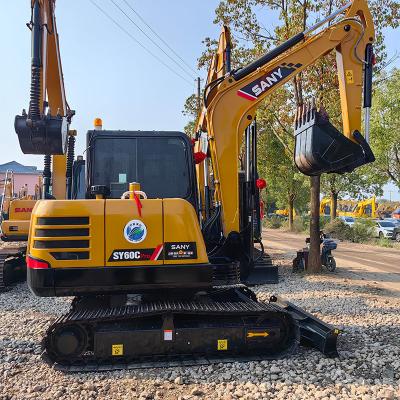 China 0.23M3 Bucket Sany SY60 Used Sany Excavators 6 Ton Used Earth Moving Digger for sale
