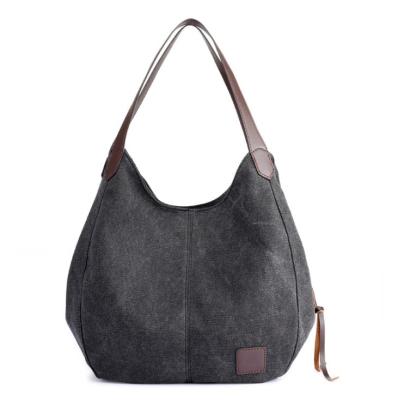 China Fashion Good Quality Canvas Tote Bag Large Capacity Ladies Single Shoulder Handbags For Women for sale