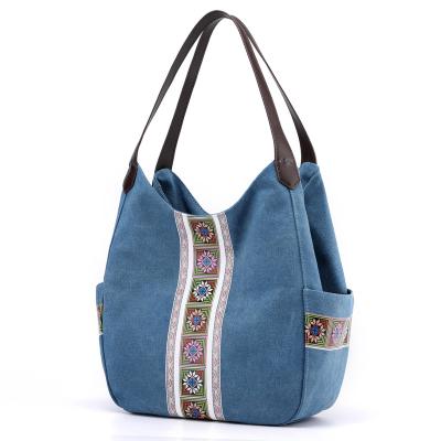 China Fashionable Hot Selling Fashion Handbag Durable Cotton Canvas Women Ladies Tote Handbag for sale