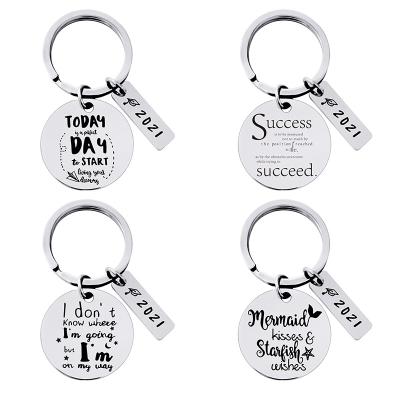 China 2021 Key Season Graduation Gifts Stainless Steel Metal Chains Eco - Friendly Custom Logo Pendant for sale