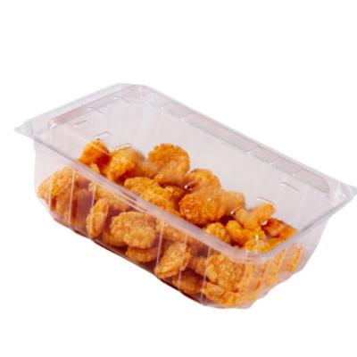 中国 蓋付きケーキ容器 透明な長方形プラスチック ブリスターパンボックス 使い捨て菓子 スナック クラムシェルボックス 販売のため
