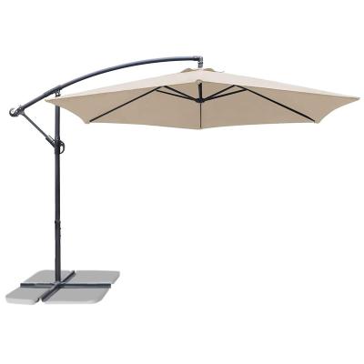 China Sun Wind Rain Make Hanging Outdoor 10FT Banana Patio Umbrella Garden Beach Umbrella With Crank And Heavy Duty Cross Base for sale