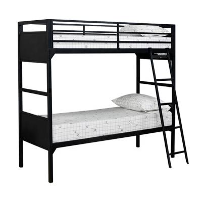 China Super Cheap Foldable Black Wall Mounted Double School Dorm Metal Platform Bed for sale