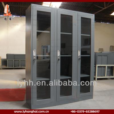 China Glass Commercial Furniture Office Furniture Steel Filing Cupboard With 3 Door for sale