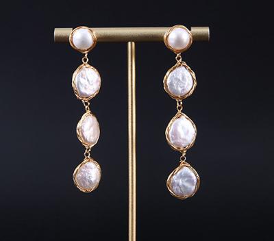 China Vintage Circle Earrings For Women Irregular Baroque Pearl Earring Natural Baroque Pearl Earring Jewelry Set Gift for sale