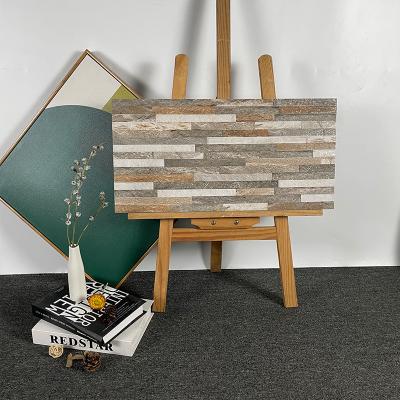 China Anti-pollution Concave Convex Matte GlazedCeramic Tiles 300x600mm Rustic Antique Villa Wall Bricks Exterior Wall Decoration Porcelain Tiles for sale