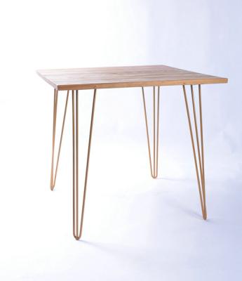 China Commercial Bracket Tea Table Furniture Metal Bar Dining Room Home Furniture Solid Wood Iron Antique Design With Hairpin Leg for sale