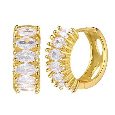 China Fashion and Texture 18K Gold Earrings Luxury Zircon Circles Modern Small and Minimal Sensitive Hypoallergenic Ear Jewelry for Women 2021 for sale