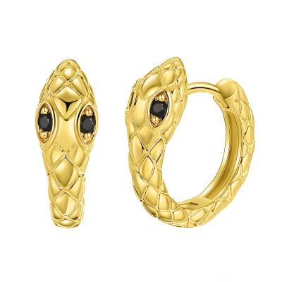 China Modern Fashion and Texture 18K Gold Earrings and Minimal Sensitive Hypoallergenic Circle Snake Shape Ear Jewelry for Women for sale