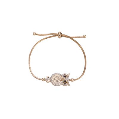 China Fashion and texture factory wholesale simple adjustable retro owl diamond pendant bracelet for women for sale
