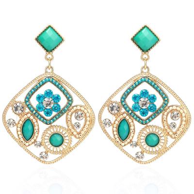 China Fashion Jewelry Handmade Stud Ear And Gemstone Color Texture Zircon Exquisite Ethnic Mixed Dangle Fine Bohemian Accessories Earrings For Women for sale