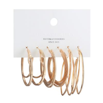 China Fashion Price Irregular Appropriate Top Selling Gold Earring Set High Quality Sterling Silver Plated Circle Earring For Women for sale