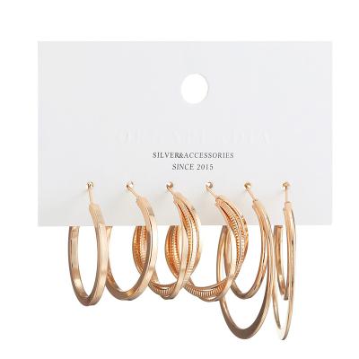 China 2022 Fashion Fashion Miscellaneous Jewelry Studs Irregular Promotional Goods Using Circle Gold For Women Wedding Earings Set for sale