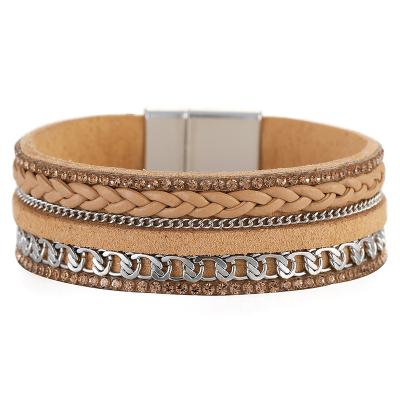 China 2022 New Fashion Bohemian Texture Handmade Wrap Cuff Ethnic Jewelry Leather Bracelets For Women Friendship Bracelet for sale
