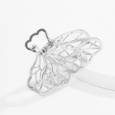 China Charming Elegant Thick Barrette Non-slip Hollow Butterfly Hair Jaw Clamp Hair Clips Thick Hairpins Hair Accessories For Women for sale