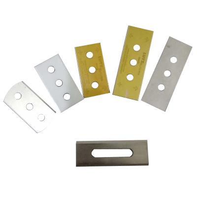 China Paper Making Machinery Carbide Tungsten Three Hole Steel Blade Thin Film Scutter Knife Band Scutter Blade for sale