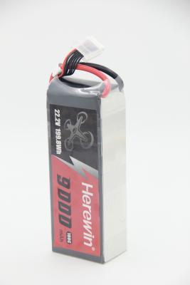 China High Rate fast speed 6S 100C 9Ah FPV Drone Battery Herewin 22.2V 725g for sale