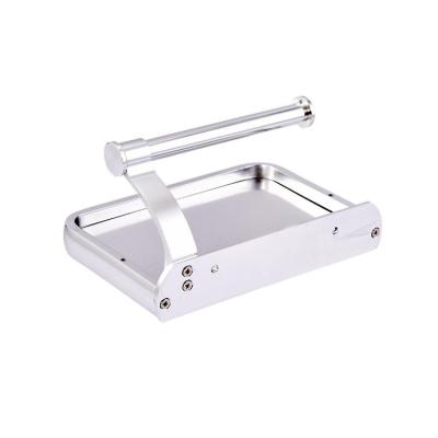 China New Modern Bathroom Accessories Set Gold Brushed Toilet Paper Holder 304Stainless Steel Toilet Holder With Mobile Phone Seat for sale