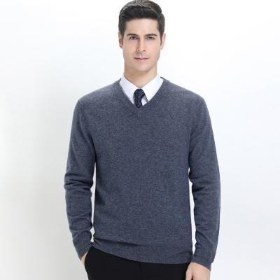 China 2021 winter brand cashmere sweater breathable wholesale v-neck thickened sweater middle-aged men's neck pullover sweater for sale